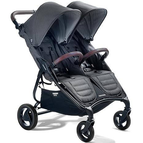 Light Weight Side by Side Double Stroller 2023 (Night Black) - Easy and Compact fold