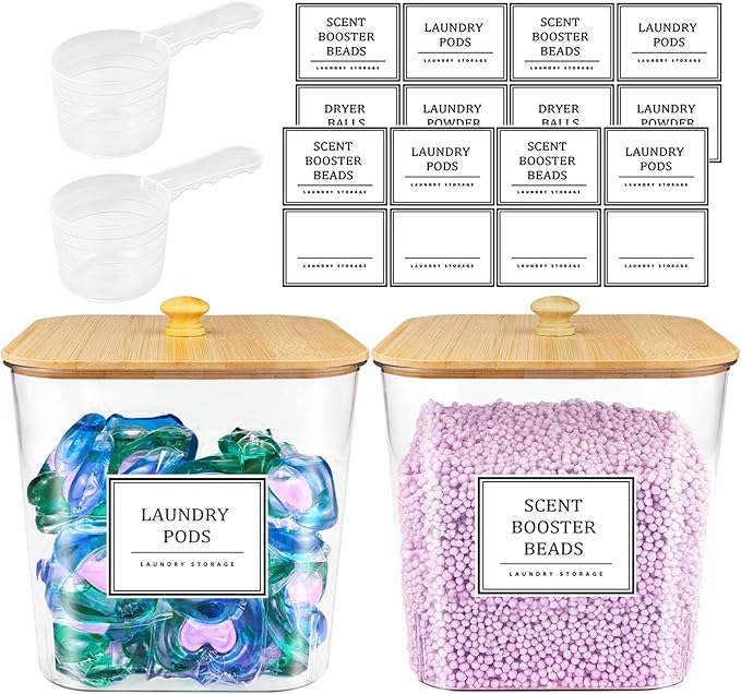 3+1 Pack Laundry Pods Container,Clear Laundry Room Organization Containers