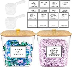 3+1 Pack Laundry Pods Container,Clear Laundry Room Organization Containers