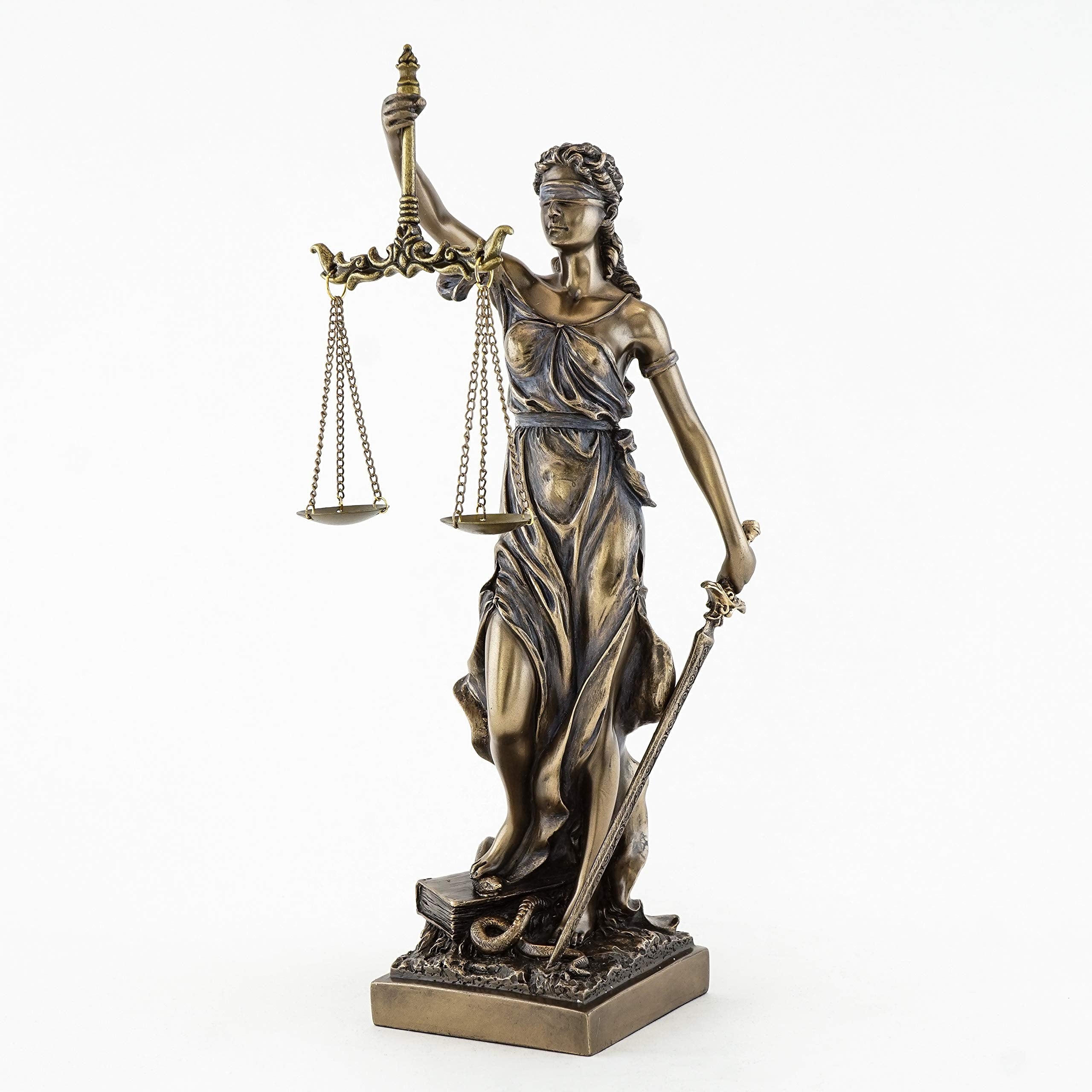Bronze Finish Lady Justice 12.5 Inch Statue Sculpture