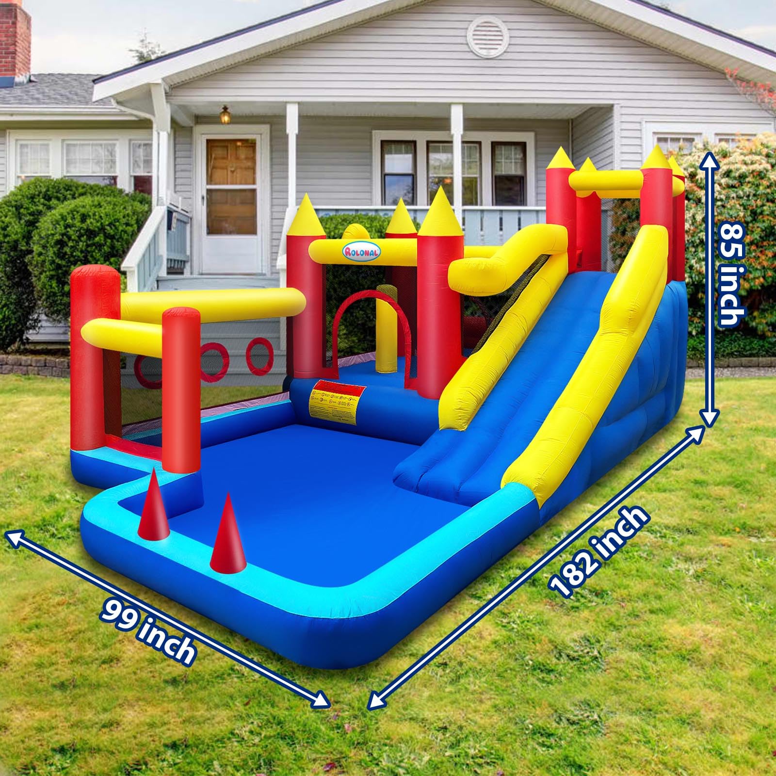 Bounce House,Inflatable Bouncer with Air Blower for Kids 3-10