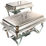 Chafing Dishes for Buffet 4 Pack, 9QT [No Fingers Cut] Roll Edge Designed Chafing Dish