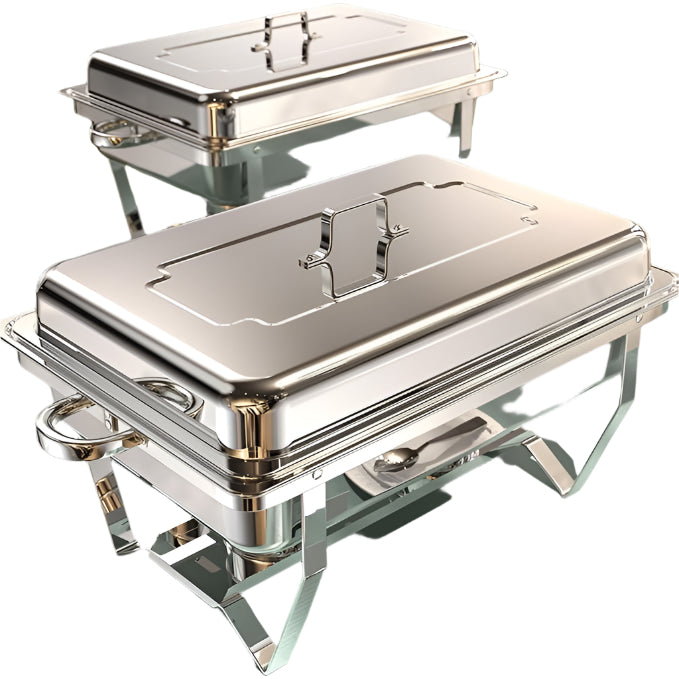 Chafing Dishes for Buffet 4 Pack, 9QT [No Fingers Cut] Roll Edge Designed Chafing Dish