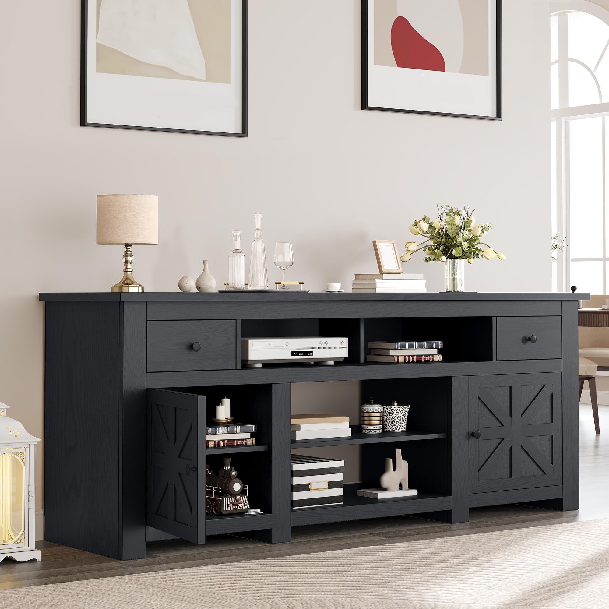 TV Stand for 75/80 Inch TV, Entertainment Center, TV Cabinet,living room
