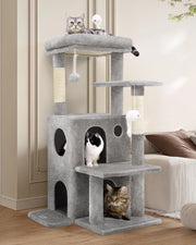 Cat Tree Tower for Indoor Cats, 50-inch Adult Cat Tree House for Large Adult Cats