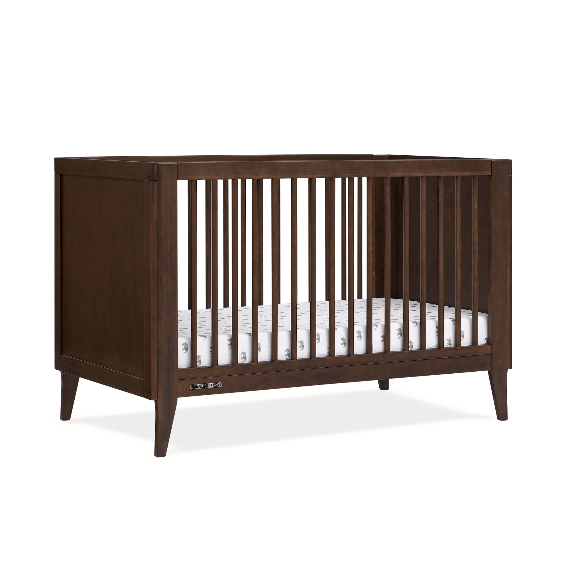 Ollie 4-in-1 Convertible Crib - Greenguard Gold Certified, Walnut Espresso