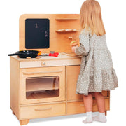 Kids Pretend Play Kitchen Wooden Montessori Playroom Furniture