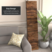 Red Lantern 6 ft. Tall Double Sided Walnut Wood Pattern Canvas Room Divider