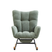 Nursery Rocking Chair, Teddy Upholstered Glider Chair with Footrest