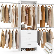 Closet System, Closet Organizer with 3 Wooden Drawers, Closet Organizer System