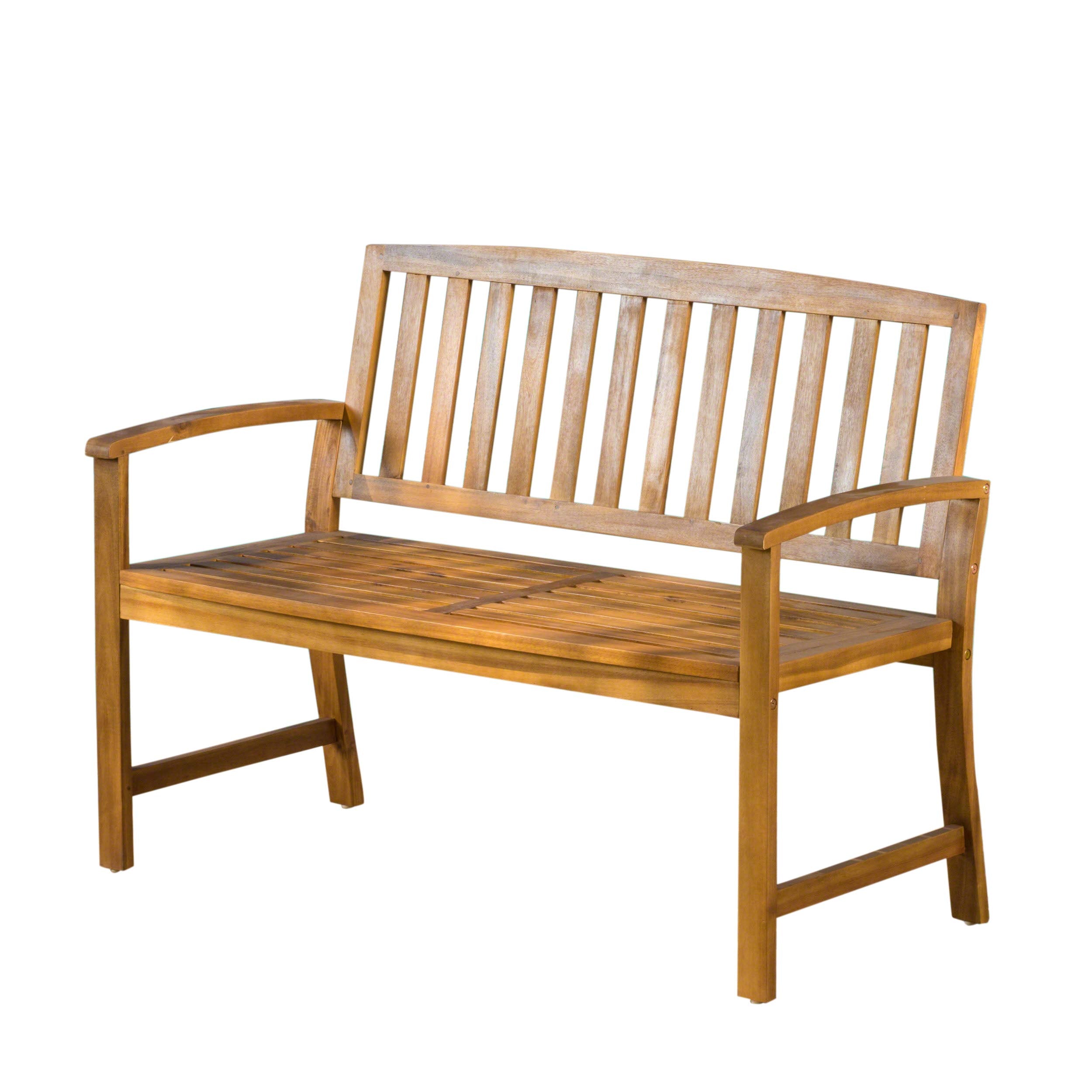 Loja Acacia Bench, Teak Finish