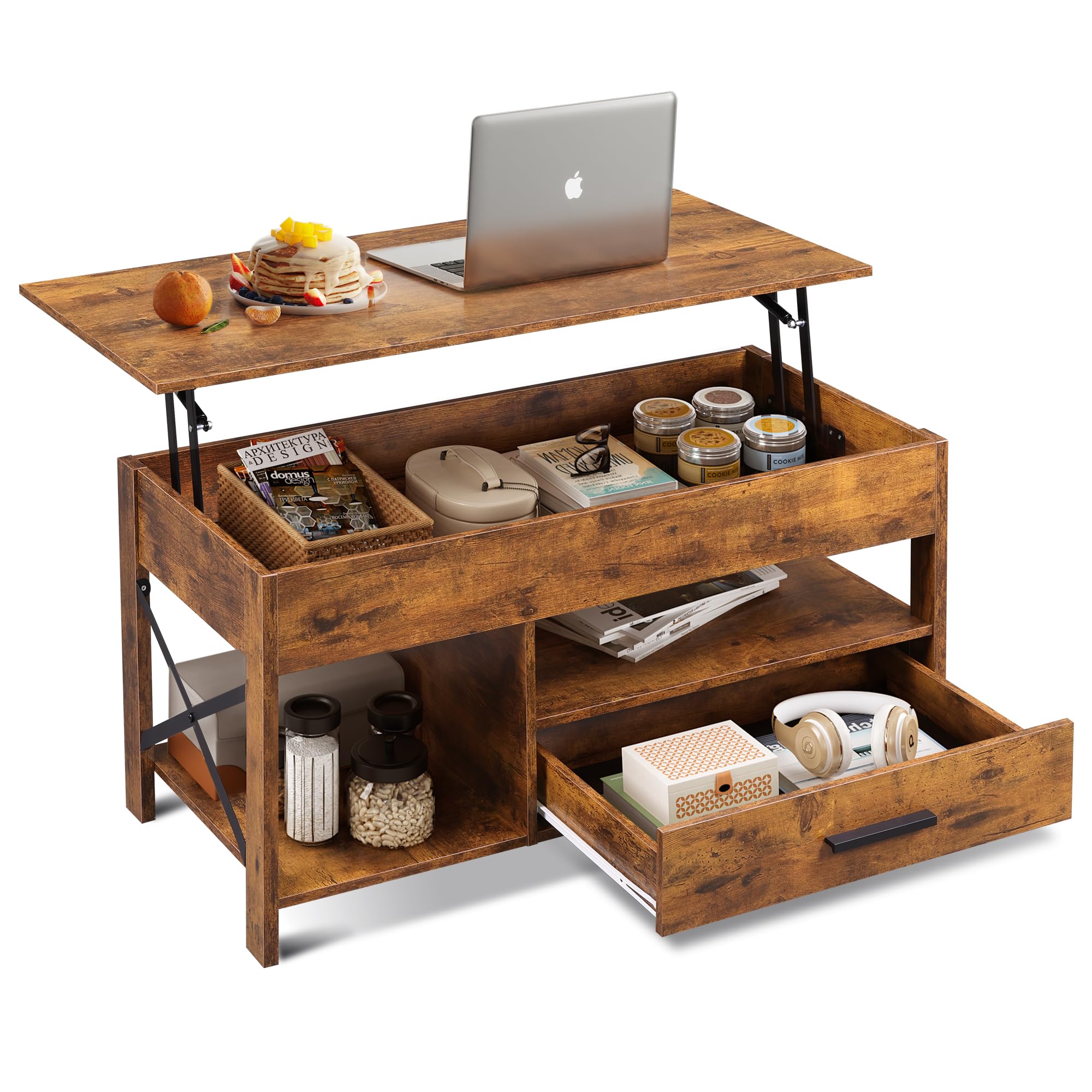 Coffee Table, 39" Lift Top Coffee Table with Hidden Compartment, Storage Drawers