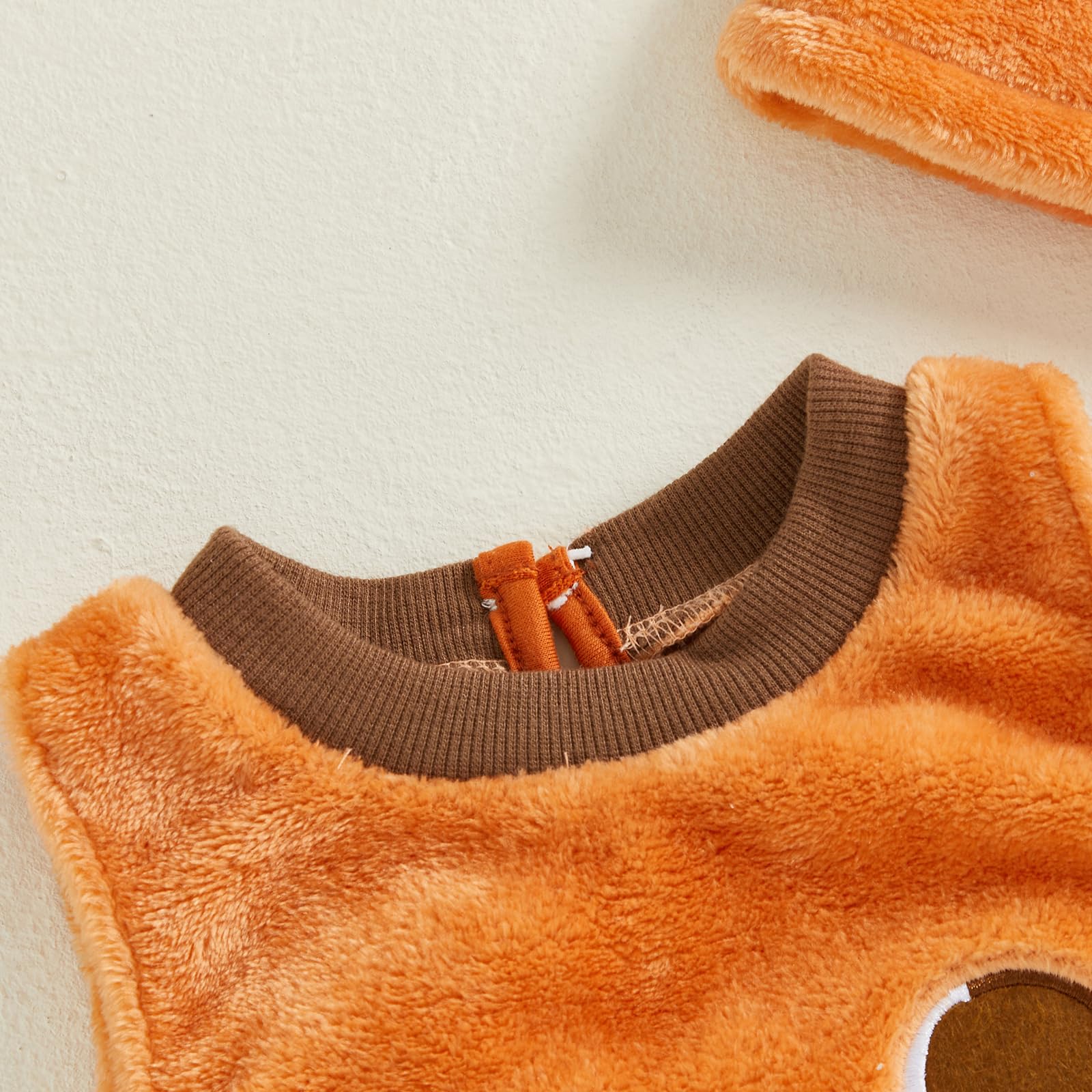 Baby Boy Girl Thanksgiving Outfit Turkey Costume Plush Sleeveless Round Neck