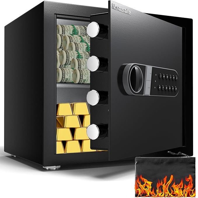 Home Safe Box with Key & Fireproof Waterproof Bag