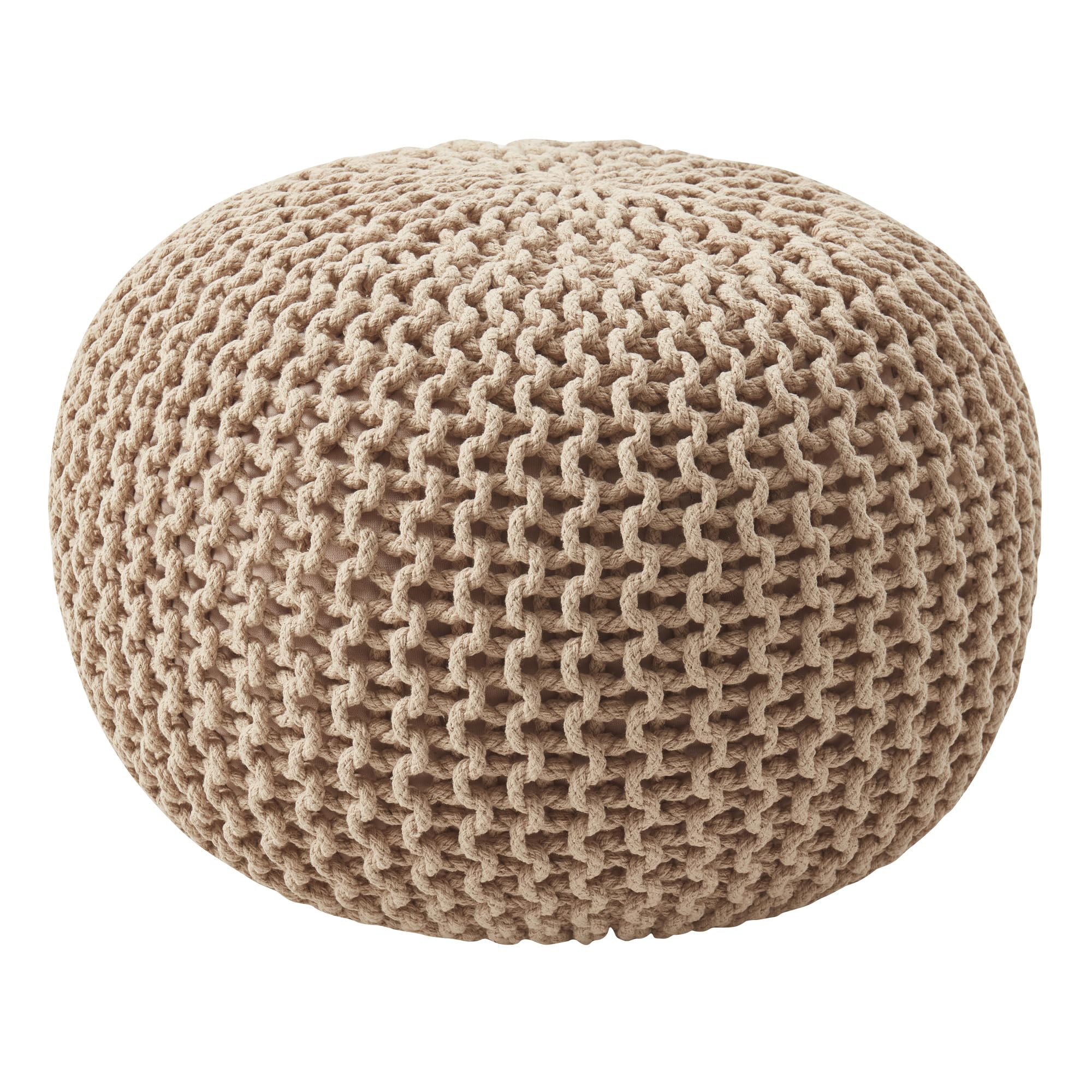 Pouf Ottoman Foot Rest Stuffed – 20” Diameter x 14”