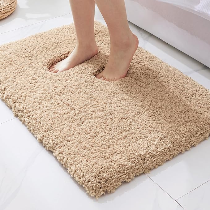 Pink Bathroom Rugs 48" × 24" Non Slip & Super Absorbent Extra Thick Soft