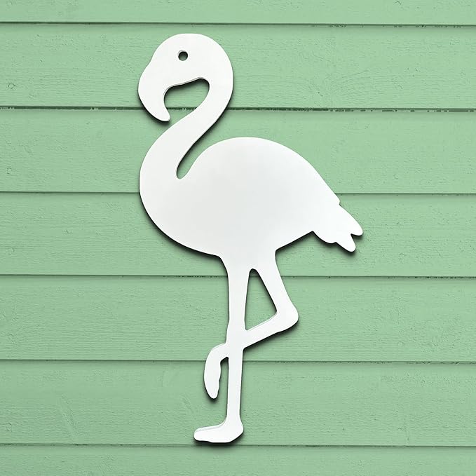 Outdoor Flamingo Wall Decor, Coastal PVC Flamingo Sign for Beach House
