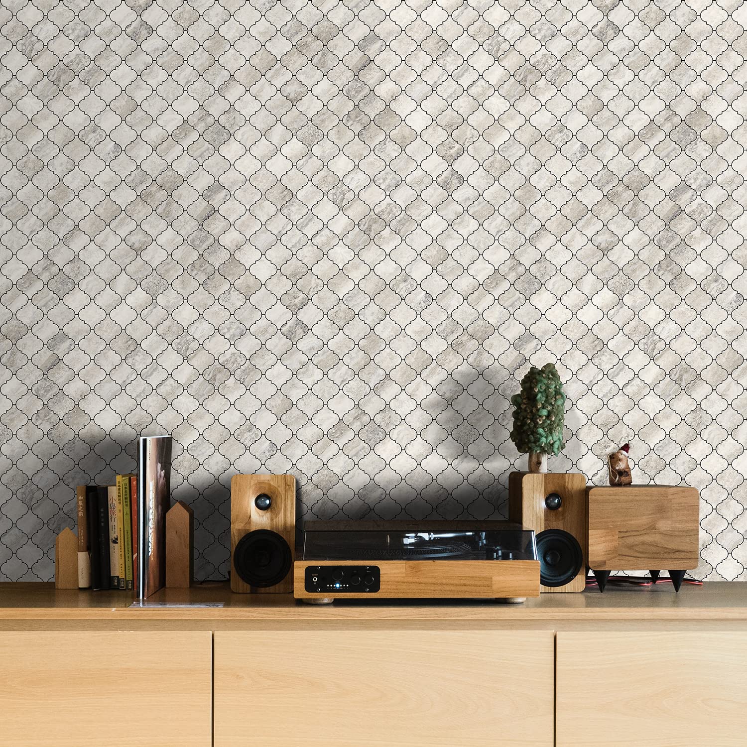 Arabesque Peel and Stick Backsplash Tile, Stick on Backsplash for Kitchen and Bathroom