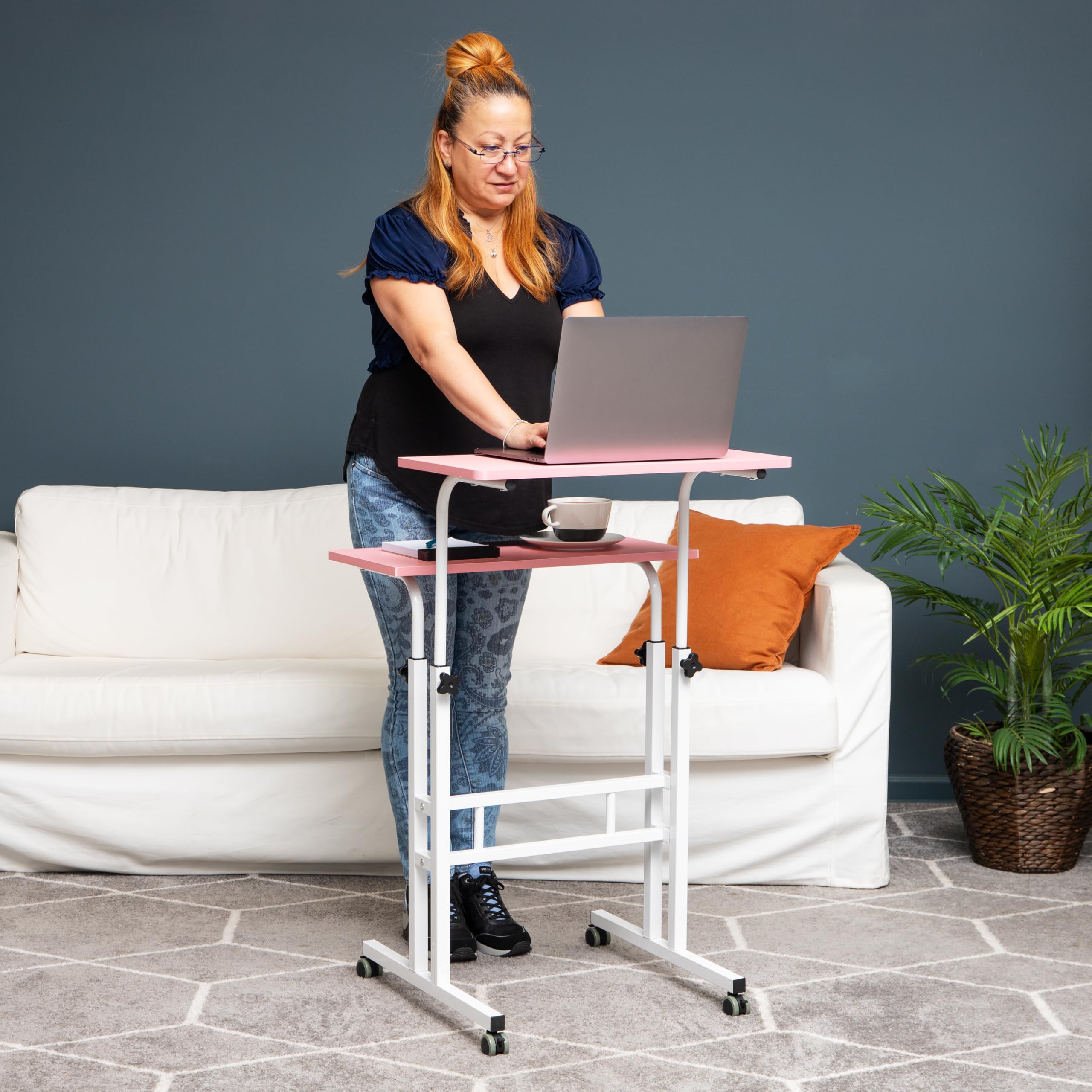 Standing Desk, Adjustable Height, Computer Desk, Laptop Desk, Portable
