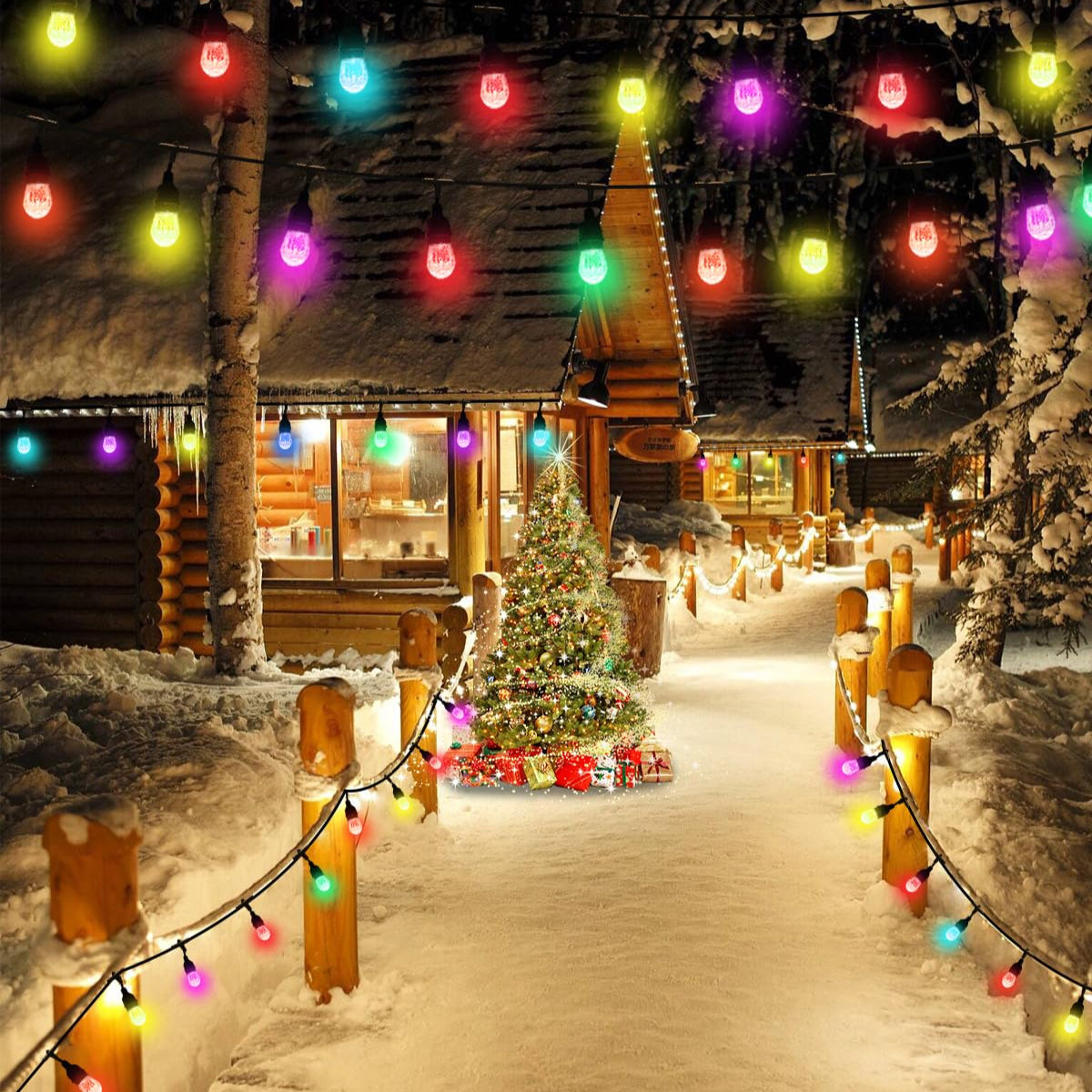 Outdoor String Lights LED 36Ft Color Changing RGBW Patio String Lights