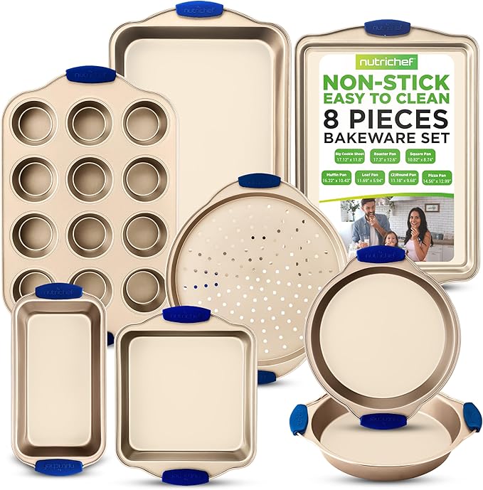 10-Piece Nonstick Bakeware Set - Premium Carbon Steel Baking Trays