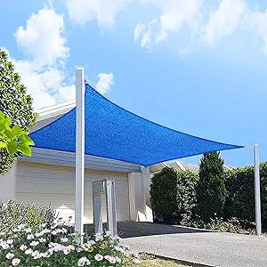 16' x 20' Brown Rectangle Sun Shade Sail Canopy, 95% UV Blockage Awning Shelter