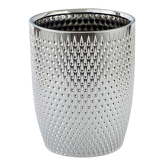 Modern Golden Small Trash Can Wastebasket, Garbage Container Bin for Bathrooms