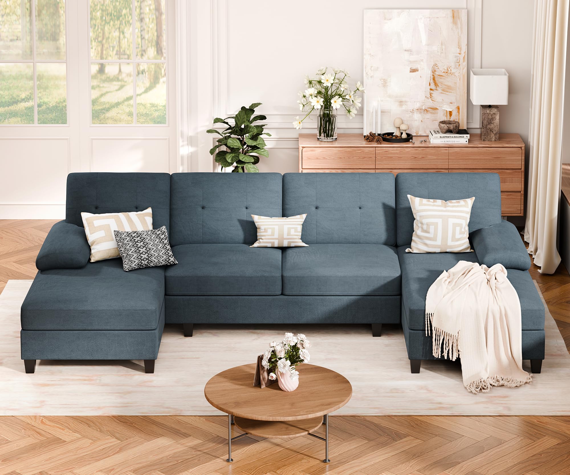 Sectional Couches for Living Room, U-Shaped Sofa with Chaise