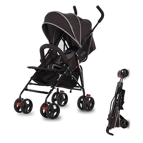 Vista Moonwalk Baby Stroller in Light Gray, Lightweight Infant Stroller with Compact