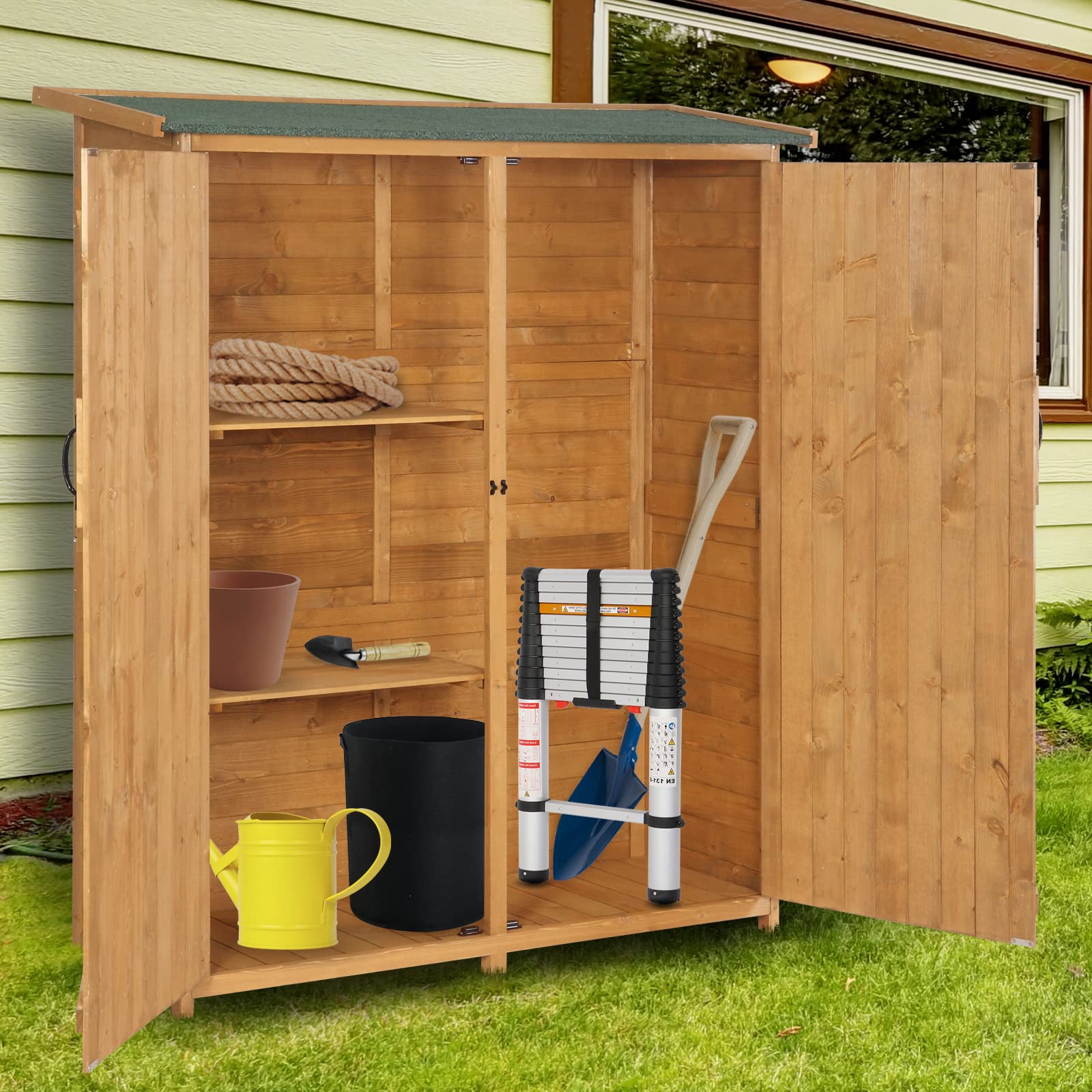 Upgraded Outdoor Wooden Storage Shed