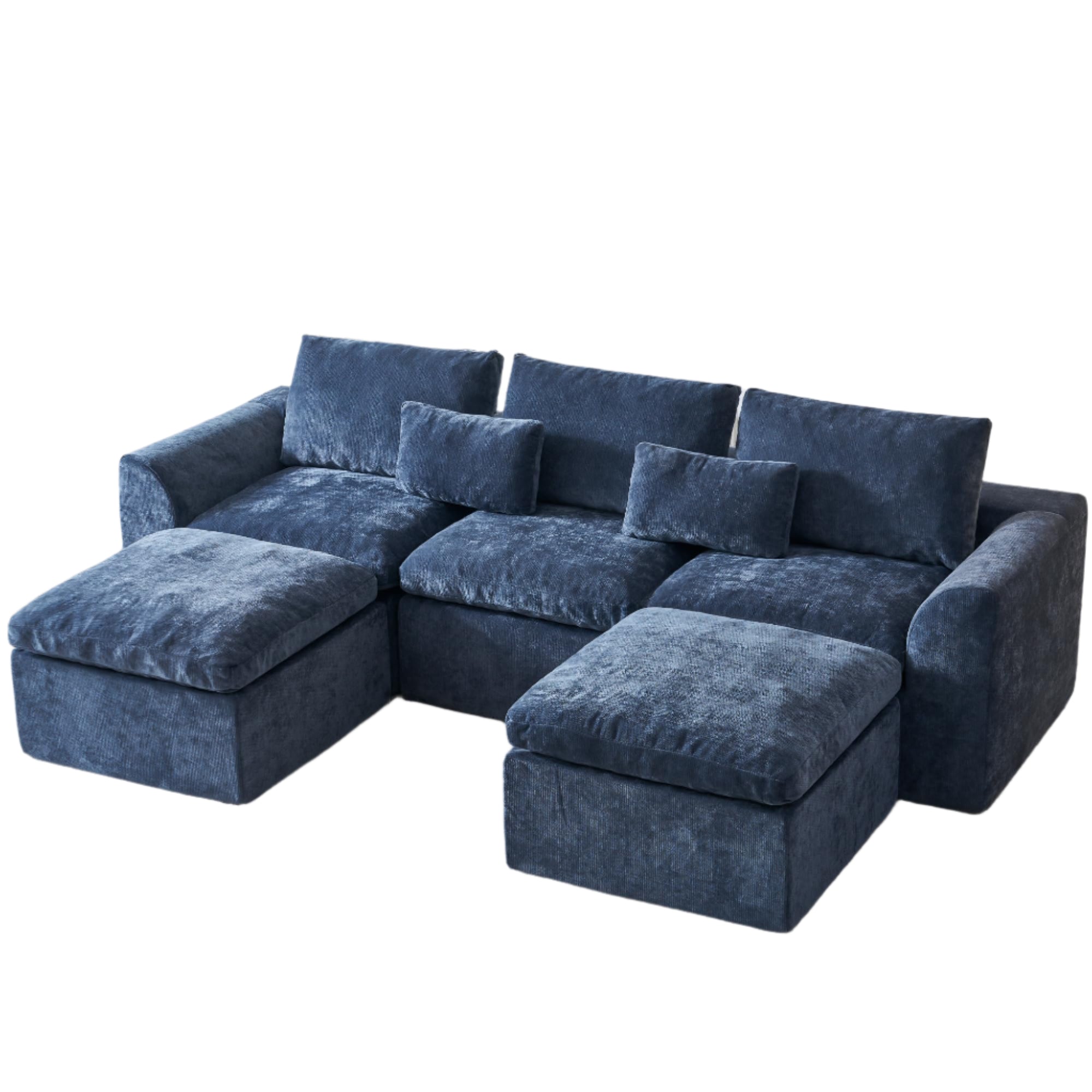 Sectional Cloud Couch - 120'' Soft Modular Sectional Sofa
