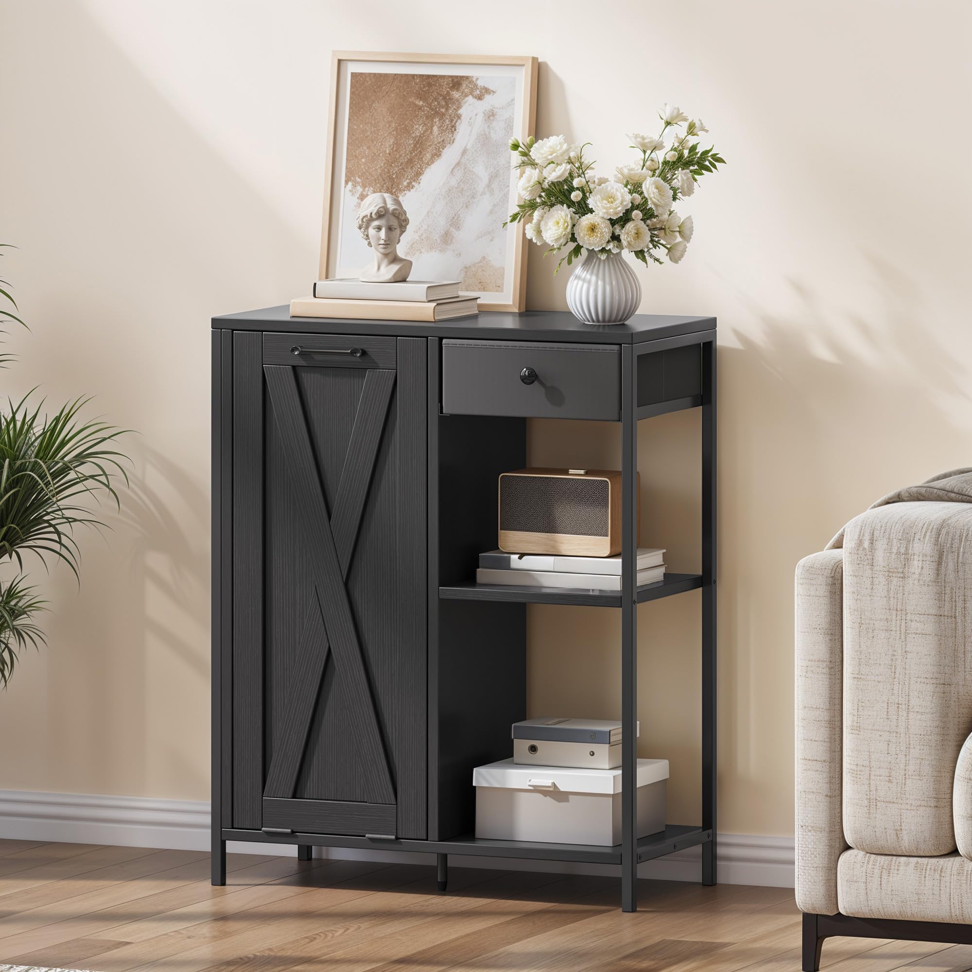 Tilt Out Laundry Hamper, Laundry Room Cabinets with Shelves Laundry Cabinet