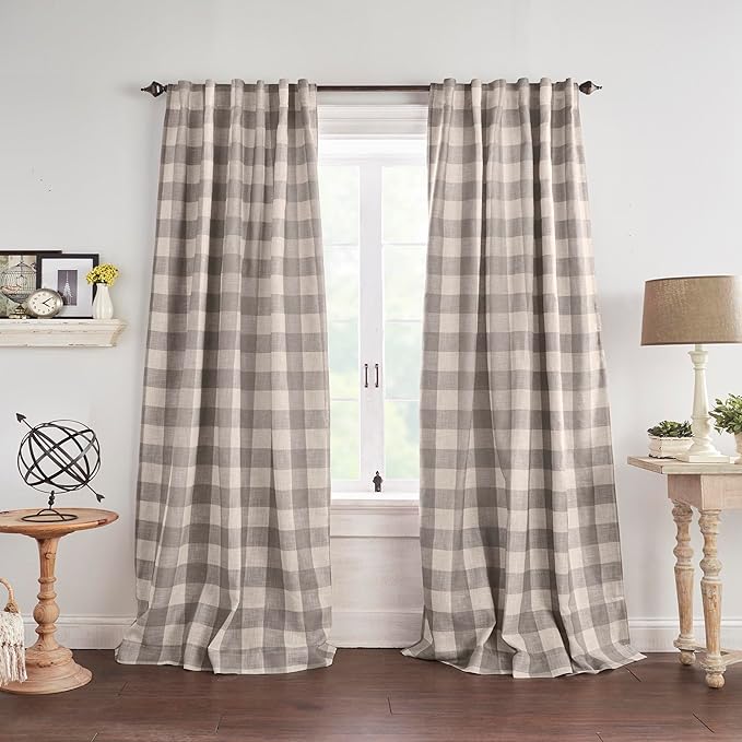 Farmhouse Living Grainger Buffalo-Check Blackout Window Curtain