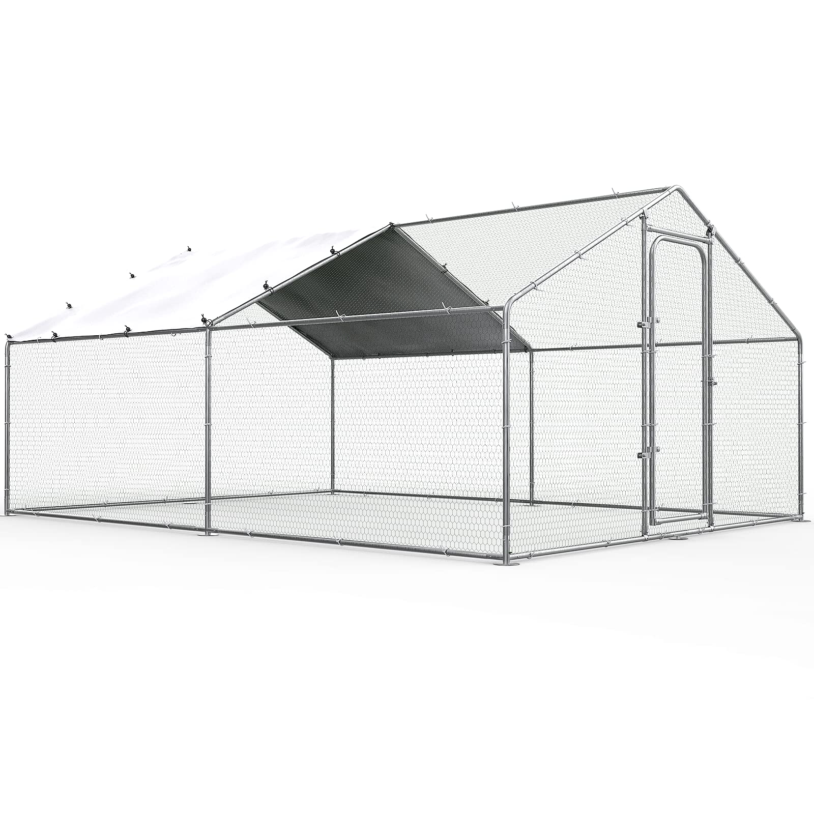 Large Metal Chicken Run for Yard Chicken Pen/Cage Outdoor Walk-in Chicken