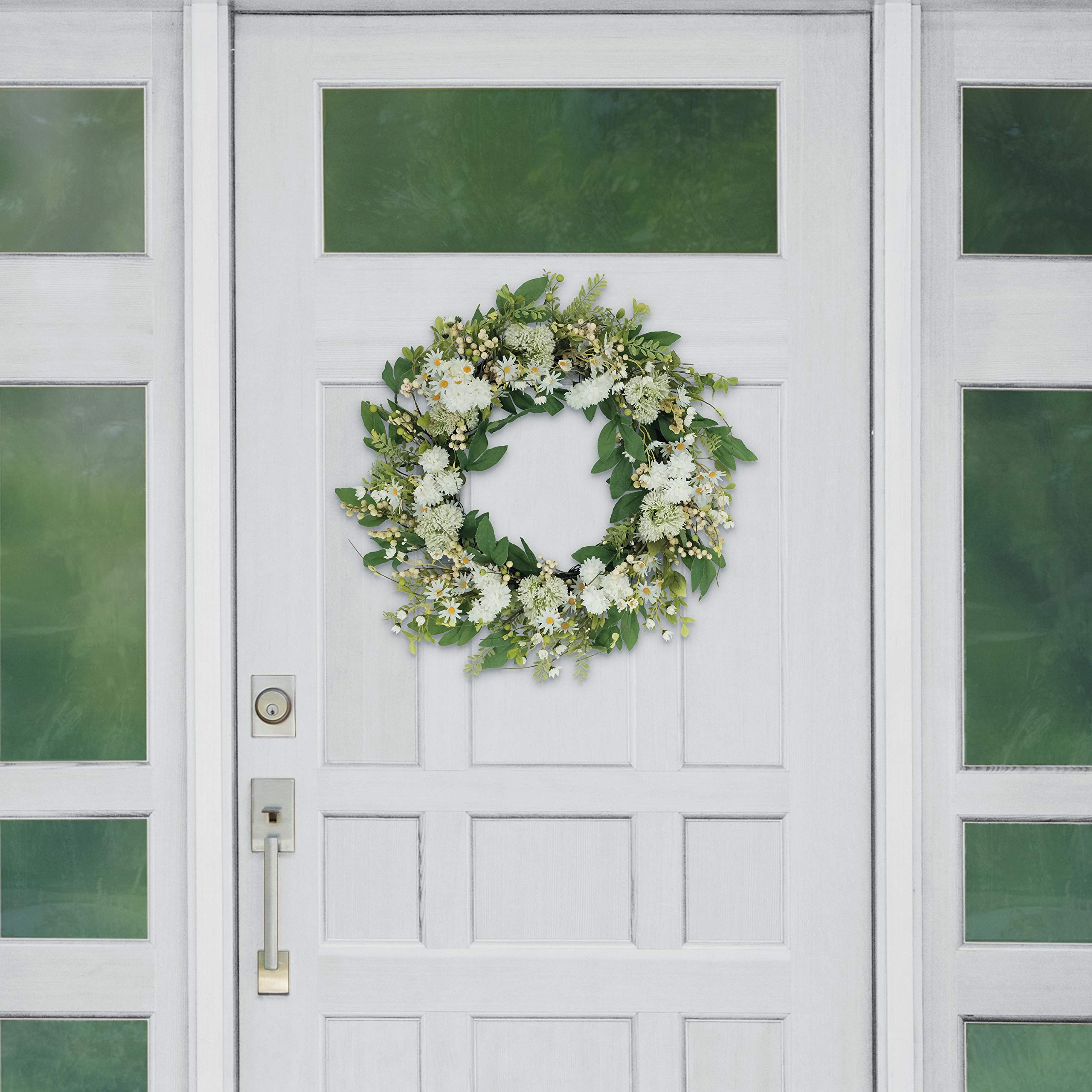 30" Artificial Chrysanthemum and Daisy Floral Spring Door Wreath