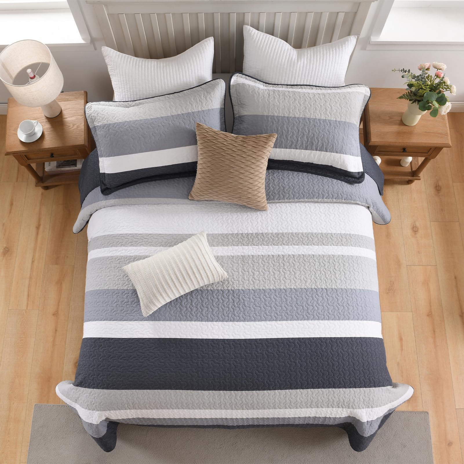 100% Cotton Quilt Set Queen Size, Queen Quilt Bedding Set