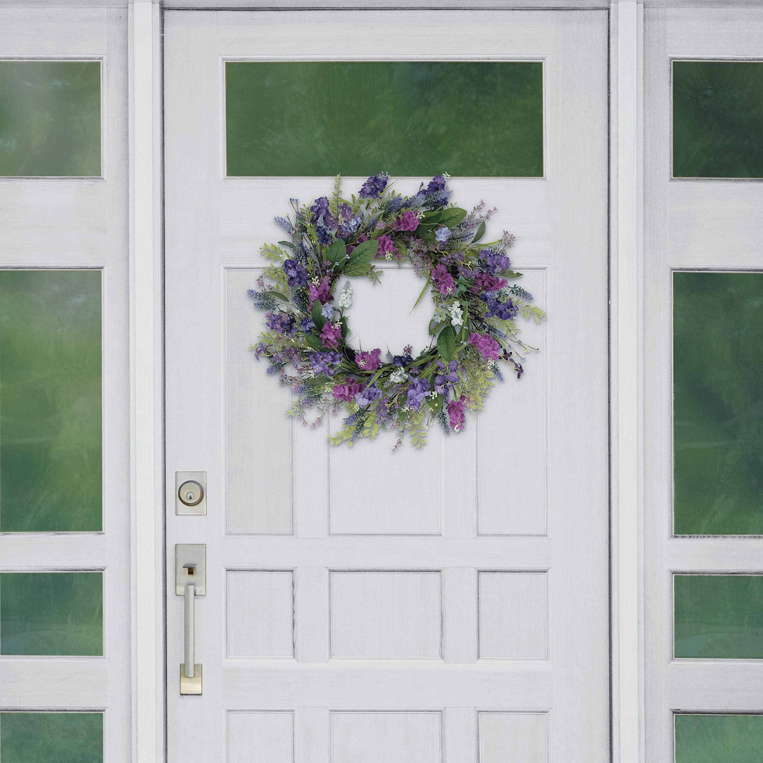 24" Artificial Lavender Floral Spring Door Wreath