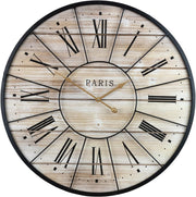 Paris Large Wall Clock for Living Room - 24-Inch Oversized Centurian Roman Numeral