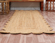 Natural Scalloped Jute Rug - 2x3, 2x4, 2x5, 2x6 Ft Area Rugs
