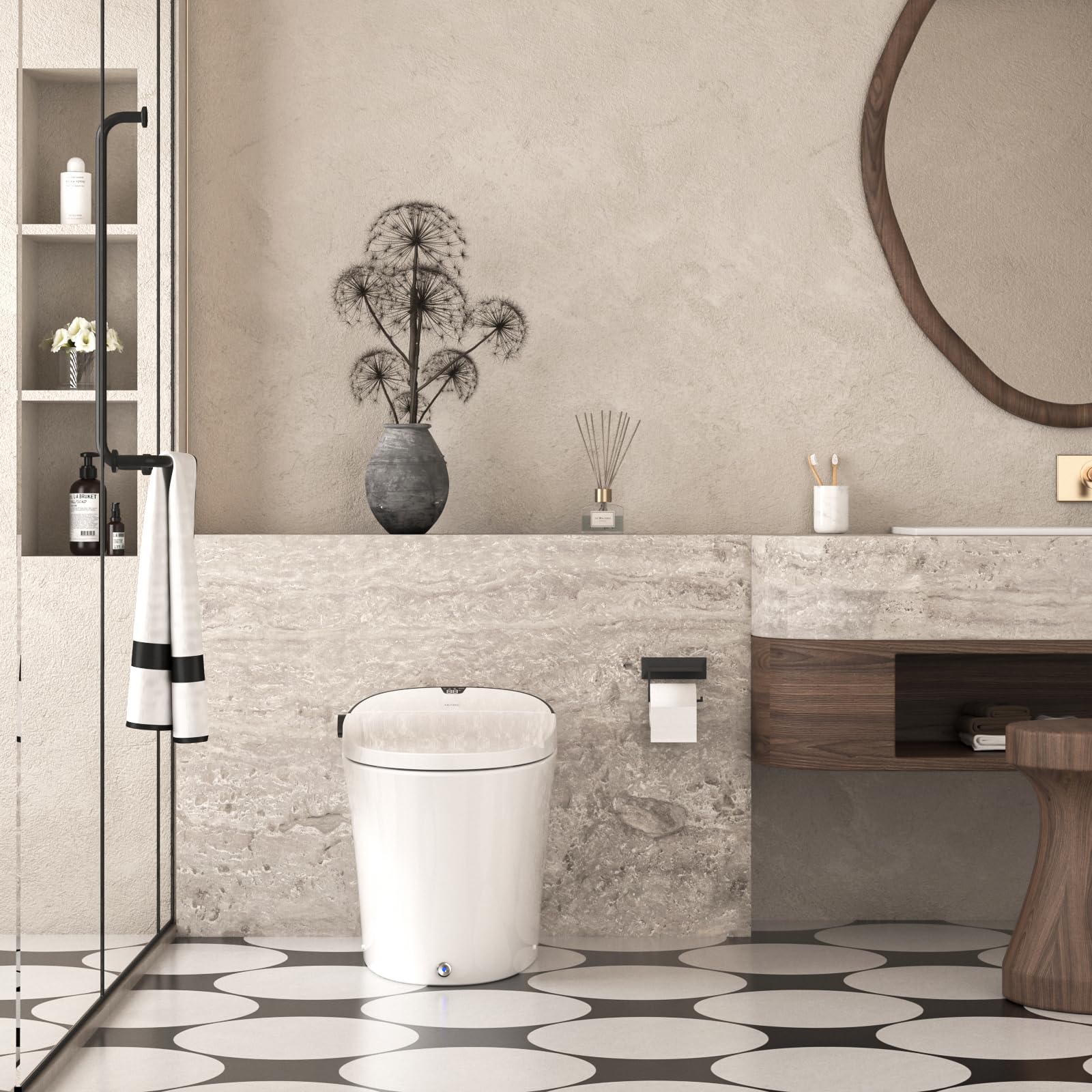 Smart Toilet with Bidet and Tank Built in, Smart Bidet Toilet