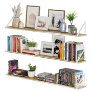 Bora Long Floating Shelves, 48" x 6" Wall Bookshelf Living Room Decor