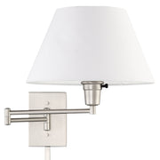 Cambridge 15" Swing Arm Wall Lamp - Plug in/Wall Mount + White