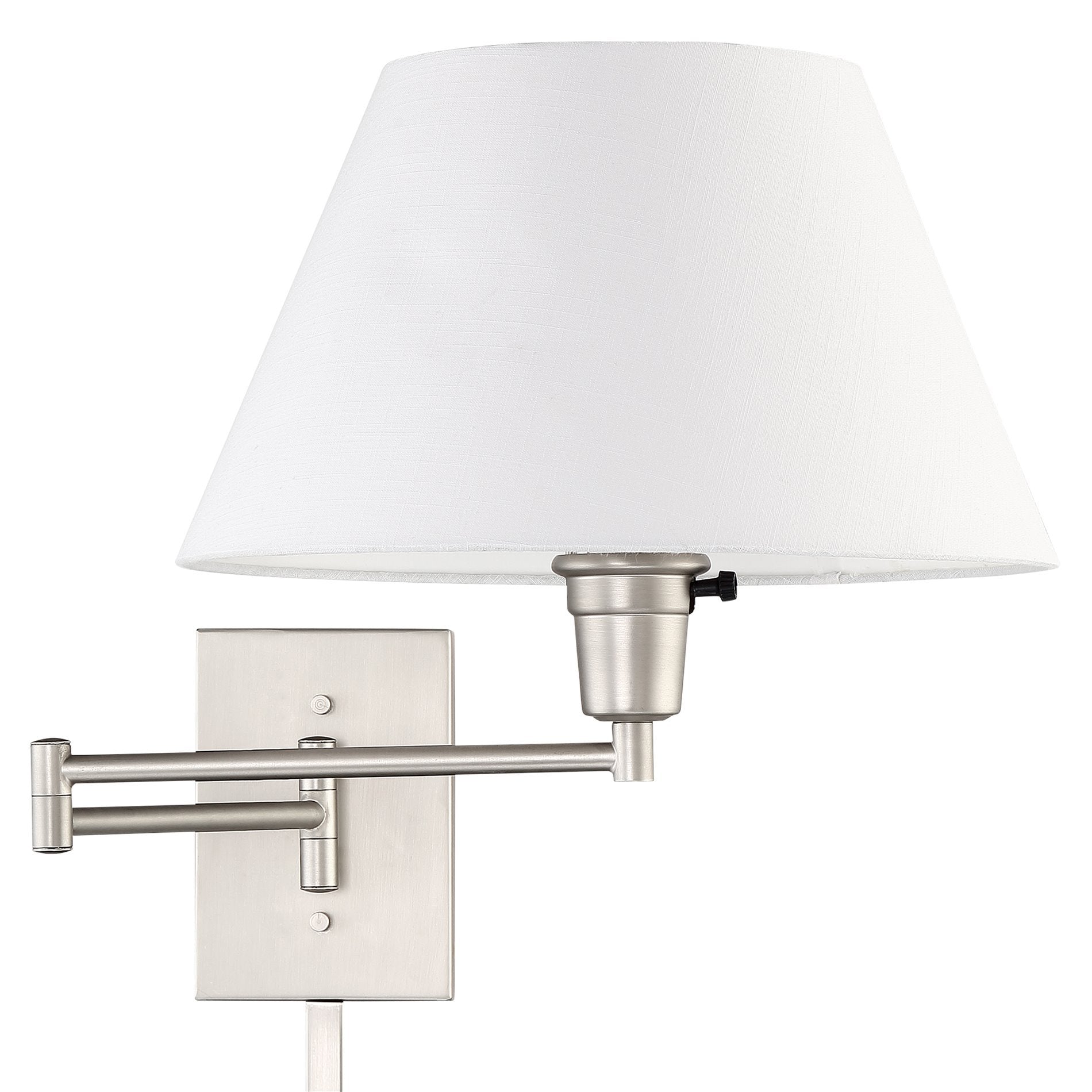 Cambridge 15" Swing Arm Wall Lamp - Plug in/Wall Mount + White
