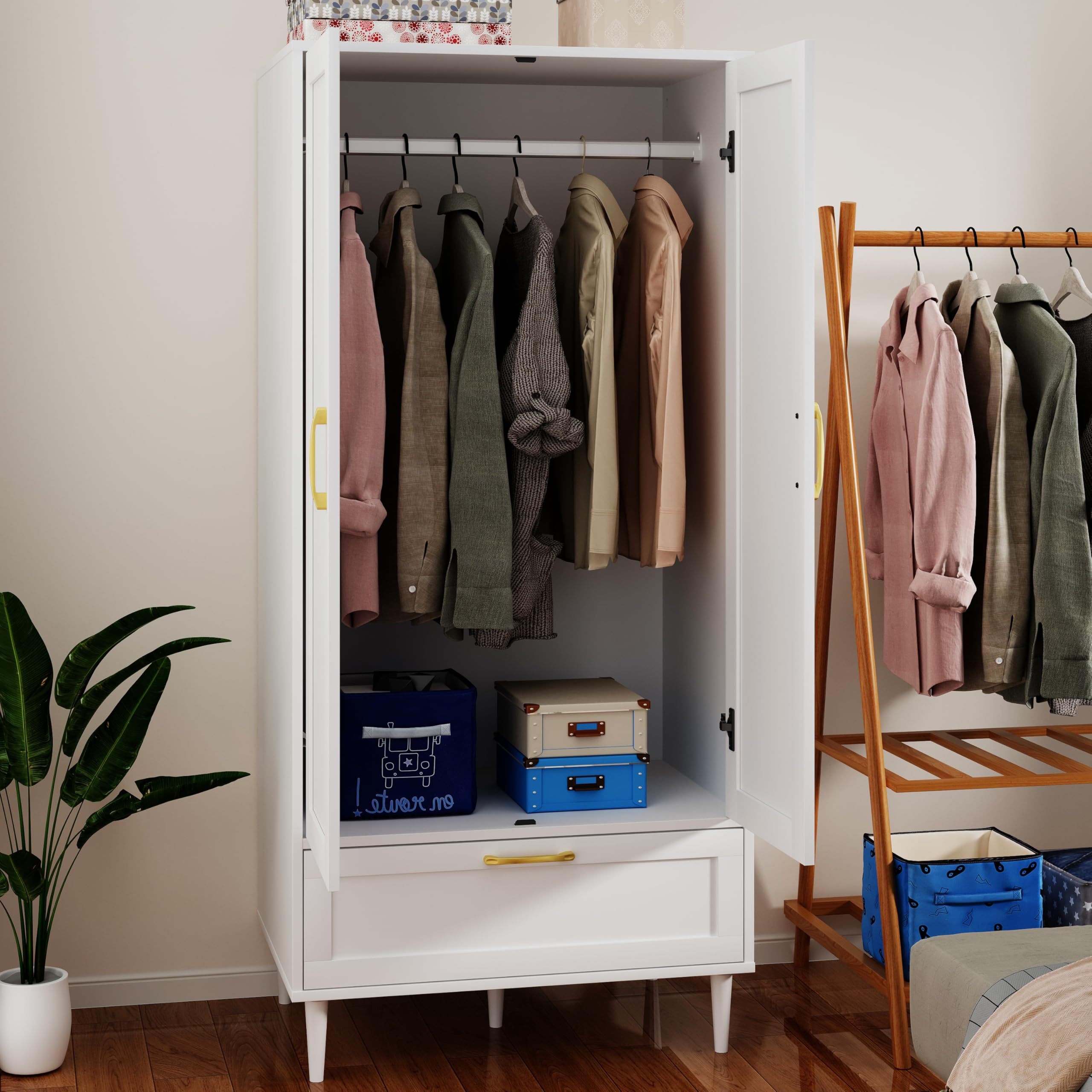 Wardrobe Closet with Drawer, Armoires and Wardrobes