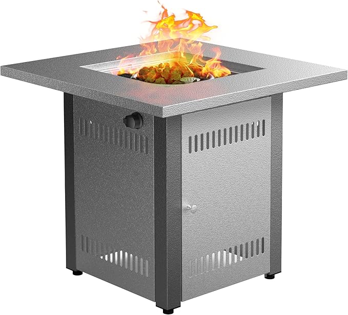 Zeta 1 Propane Fire Pit Table, 50,000BTU Outdoor Gas Fire Pit, 2 in 1 Firepit Table