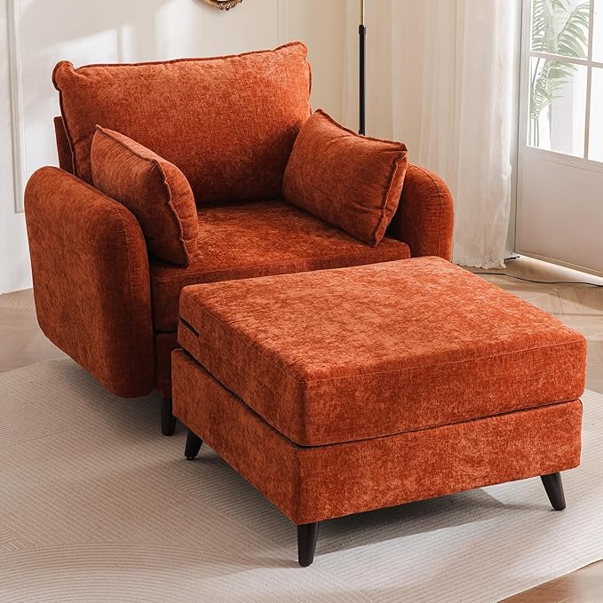 Oversized Accent Chair with All Seats Storage,Comfy Living Room