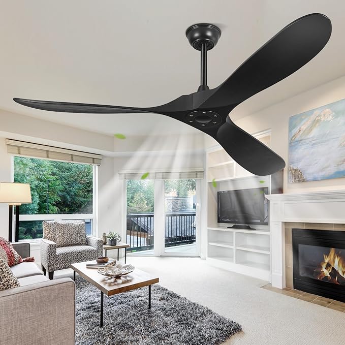 60 Inch Ceiling Fans Without Lights, 60" Outdoor Ceiling Fan No Light with Remote Control