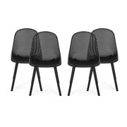 Home Dasha Outdoor Dining Chair (Set of 4), Black