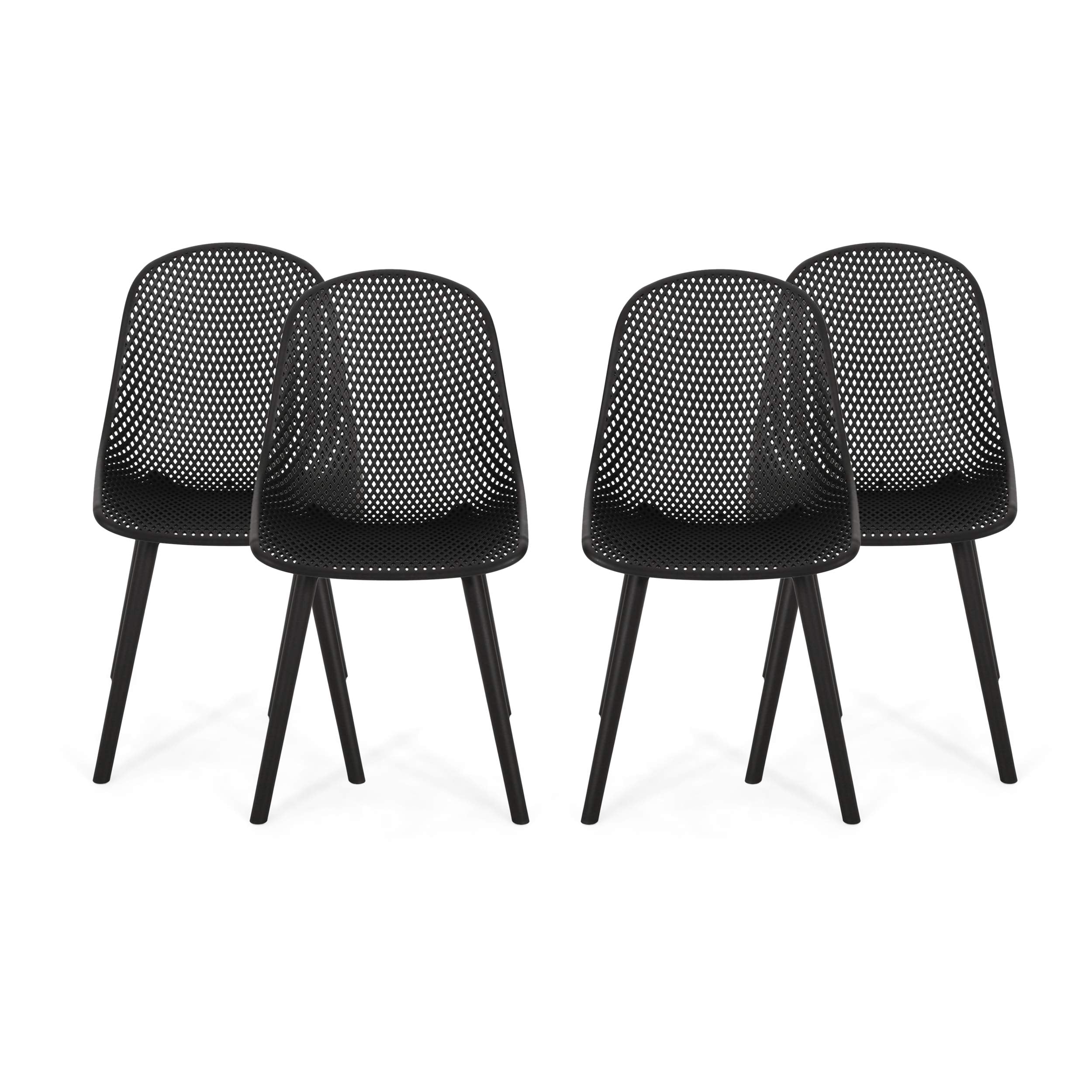 Home Dasha Outdoor Dining Chair (Set of 4), Black