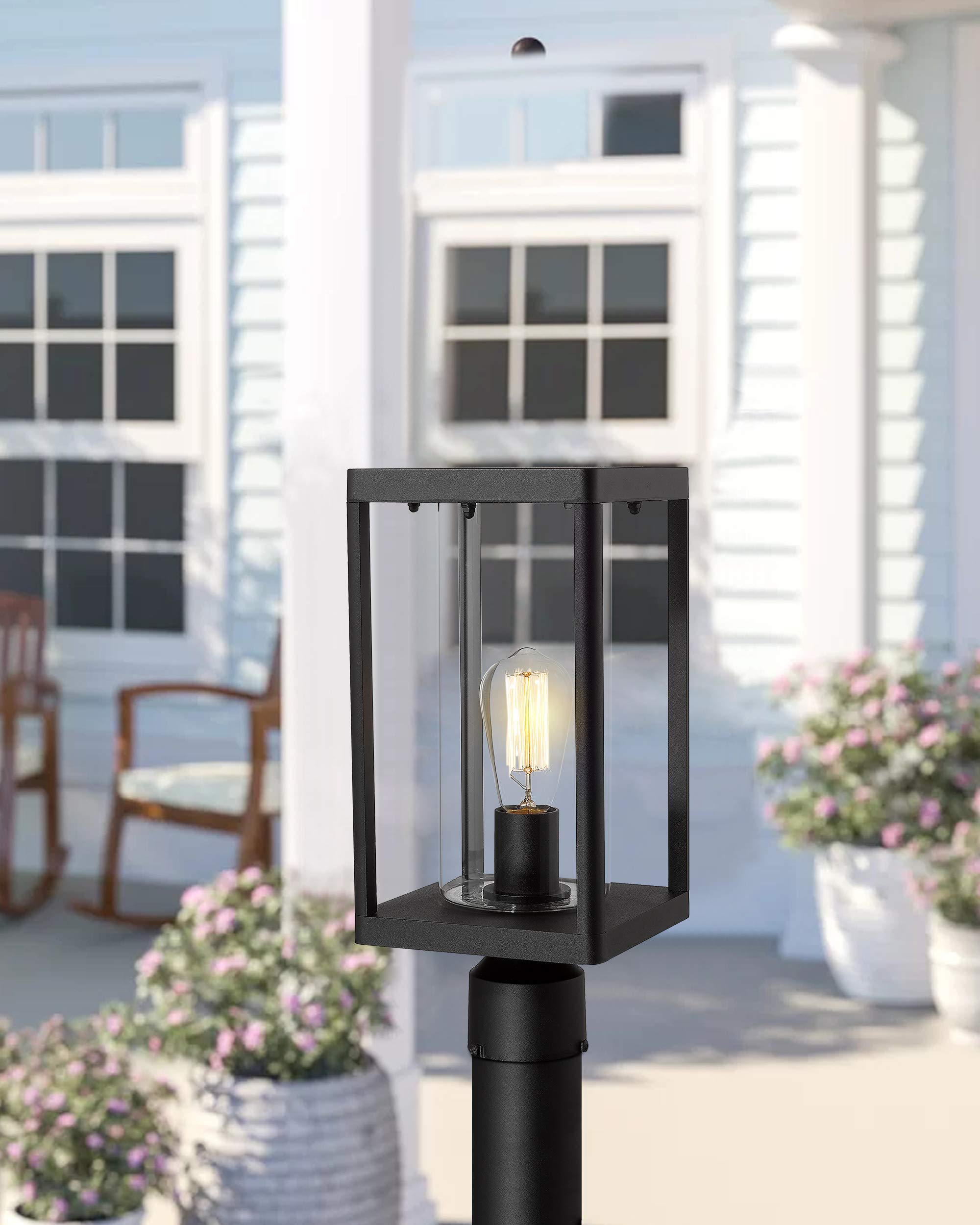 Outdoor Post Lights, 20inch Large Modern Large Exterior Post Lantern Pillar Light